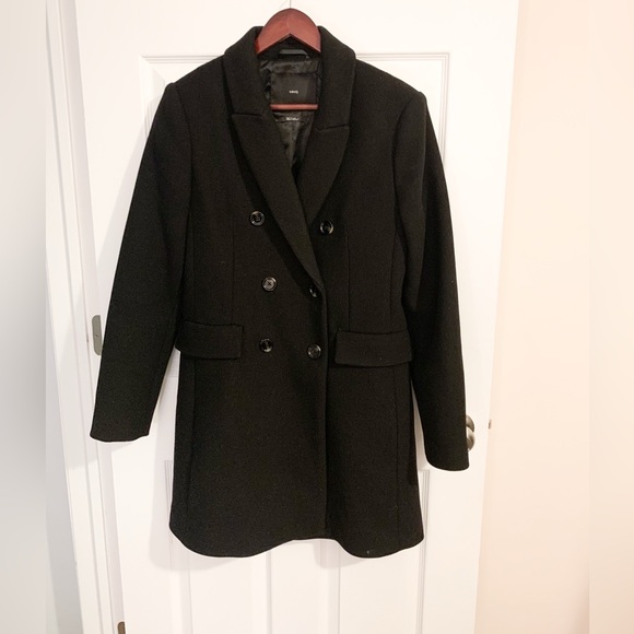 Mango Jackets & Blazers - Mango Classic Black Double breasted  Coat - size M